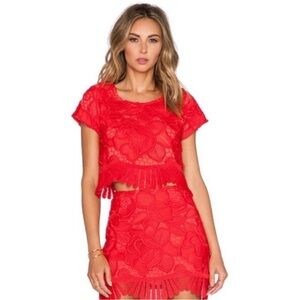 Lovers + Friends Red Skirt Set
